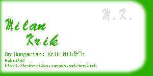 milan krik business card